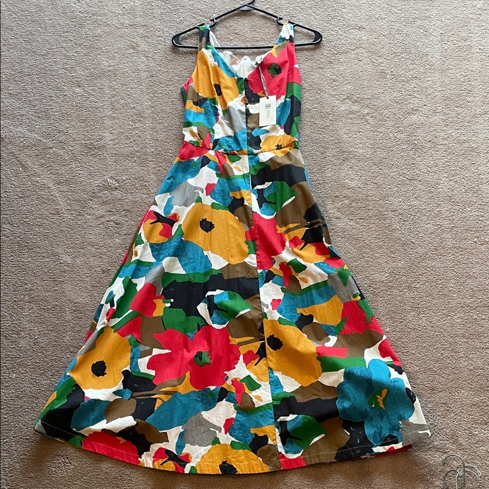 Modcloth Emily and fin Colorful Floral Midi Dress Margot S Small NWT